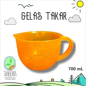 TANDURIA - Gelas Ukur Takar Air Plastik 700ml / Gelas Takaran